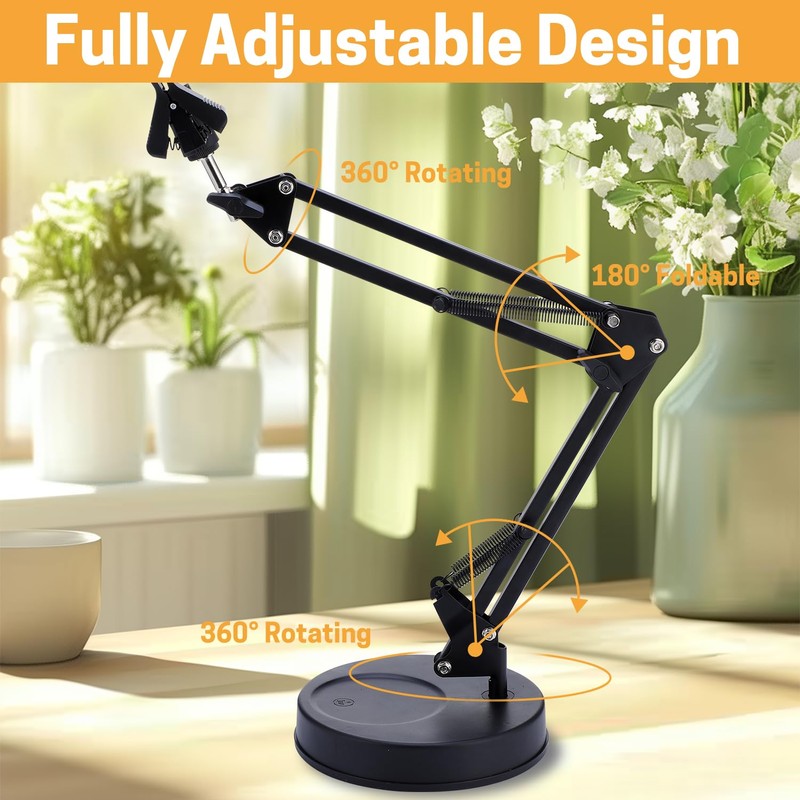 BERYA Embroidery Hoop Stand, Adjustable Embroidery Hoop Holder, Folding Metal