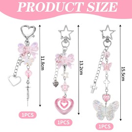 3 Pieces Butterfly Keychains, Cute Keychains, Women's Keychains, Gift Keychains, Sweet Keychains, Decorative Keychains