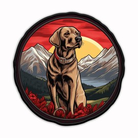 Chocolate Labrador Dog Patch 3" Iron-on Embroidered Sublimated Applique for Clothing, Sew-on Decorative Embroidery, Animal Badge Emblem, Dog Breed Souvenir, Canine, K9, Best Friend, Furry Family Pet