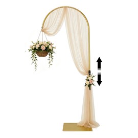 Heavy Duty Half Wedding Arch Stand Versatile Adjustable 5.6-7.6FT Hook