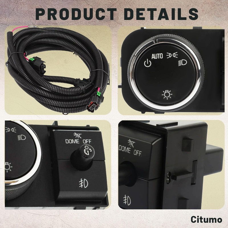 25858705 Dimmer Dome Headlamp Headlight Switch 1527J 15096895 with Fog