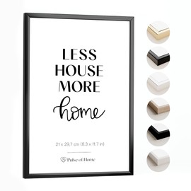 PULSE of HOME Aluminium Picture Frame DIN A4 (21 x 29.7 cm) in Black - Thin Frame Ideal for Photos, Posters, Children's Drawings & Art - Decoration for Children's Room and Living Area