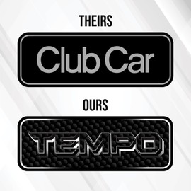 Club Car Tempo Decal Badge Replacement Emblem for Club Car Tempo Golf Carts - Multiple Color Options - 3D Carbon Fiber Design - Made in The USA - Size 7.75" x 2.7"