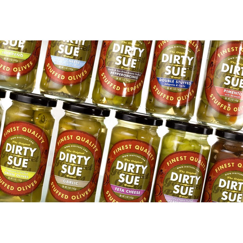 Dirty Sue Pepperoncini Stuffed Green Olives - 16oz Mason Jar