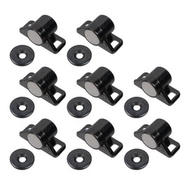 Crapyt 8 Pcs Door Stop, Zinc Alloy Magnetic Door Suction, Black Thickened Magnetic Suction Touch Beads, Solid Anticollision Wedge for Cabinet, Wardrobe Door, Sliding Door, Drawer