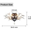SEOL-Light Vintage Crystal Branches Chandeliers Black Ceiling Light Flush Mounted