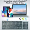 KUNSI Wireless Keyboard,Bluetooth and 2.4G USB Wireless Keyboard,Rechargeable Slim Quiet