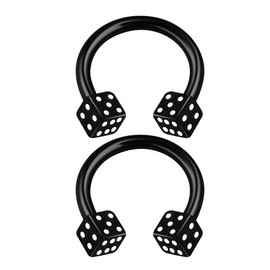 KJM Fashion Pack of 2 Anodised Horseshoe Ring 1.2 mm 16 g Cartilage Earrings, Acrylic