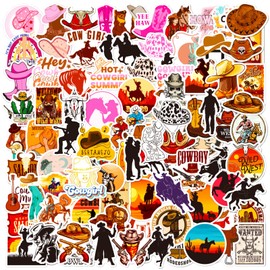 Cowboy Stickers Cowgirl Stickers Combo 100 PCS, Country Western Decals Vinyl Waterproof Stickers for Water Bottle Laptop Luggage Gifts for Teens Kids Adult