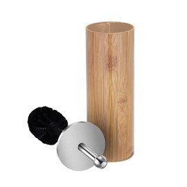 Rustic Deep & Sturdy Toilet Bowl Brush with Holder - Metal Bowl Brush- Durable Scrubbing - Toilet Cleaners - Household Essentials - Bathroom Cleaner - Wooden Look, Natural