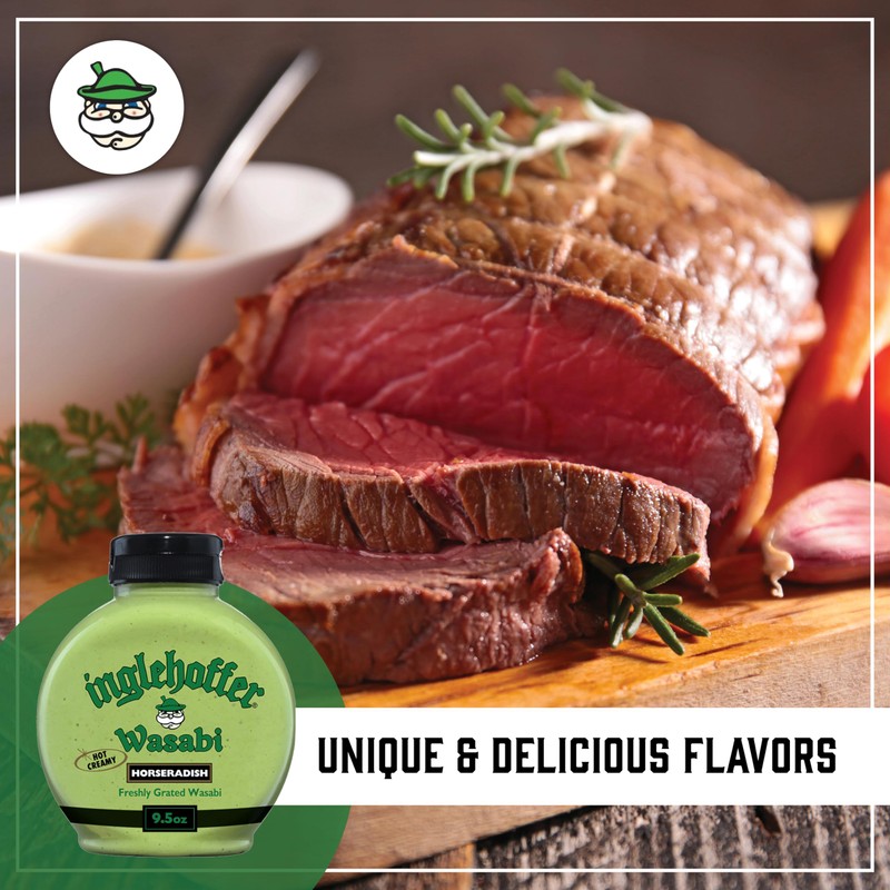 Inglehoffer Hot Creamy Wasabi Horseradish Sauce, 9.5 oz Squeeze Bottle