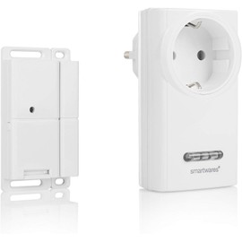 Smartware radio-controlled exhaust control with a magnetic window contact and radio plug sockets for an extractor hood, sh5-set-khc