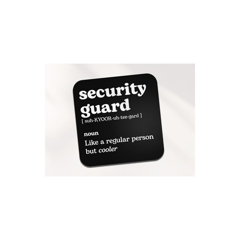 Security Guard Square Coaster - New Job Dictionary Regular But