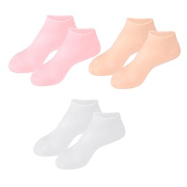 Gatuida 3Pairs Moisturizing Foot Covers for Softening Cracked Feet Skin Breathable and Protective Socks for Daily Home Wear Hydrating Foot Treatment Skin