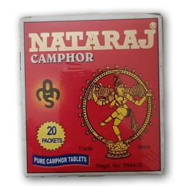 NATARAJ CAMPHOR Pure Camphor Tablets Used In Many Applications Ideal For Pooja, Scent, Hindu festivals 40 Grams
