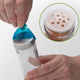 Tianifa 6 Pcs Glass Spice Jars/Bottles -3oz Empty round Spice Containers with Airtight Metal Caps with Shaker Lids (6, Stainless Steel Lids)