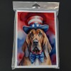 Caroline's Treasures Bloodhound Patriotic American Greeting Cards Pack of 8