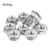 sourcing map Flange Left Hand Nuts, M8x1.25mm 304 Stainless Steel