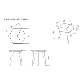 Furniture of America Bok Modern Chic Metal Tray-Top End Table in Black