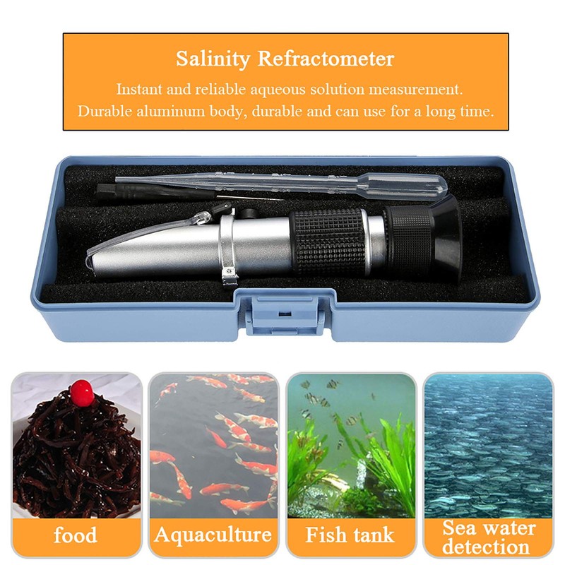BuyWeek Salinity Refractometer, ATC Digital 0-10% Sea Water Salt Content