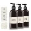 Oputec 3 x 500 ml Plastic Soap Dispenser Black +