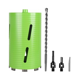 BETTERI 6 Inch Dry Concrete Core Drill Bit 5/8"-11 Threaded with 2 Pcs Adapters and Pilot Bit, 10" Drilling Depth Diamond Core Bit for Brick/Concrete/Masonry