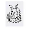 'Cute Bunny with Flowers' Temporary Tattoo - Water Resistant, Skin-Safe,