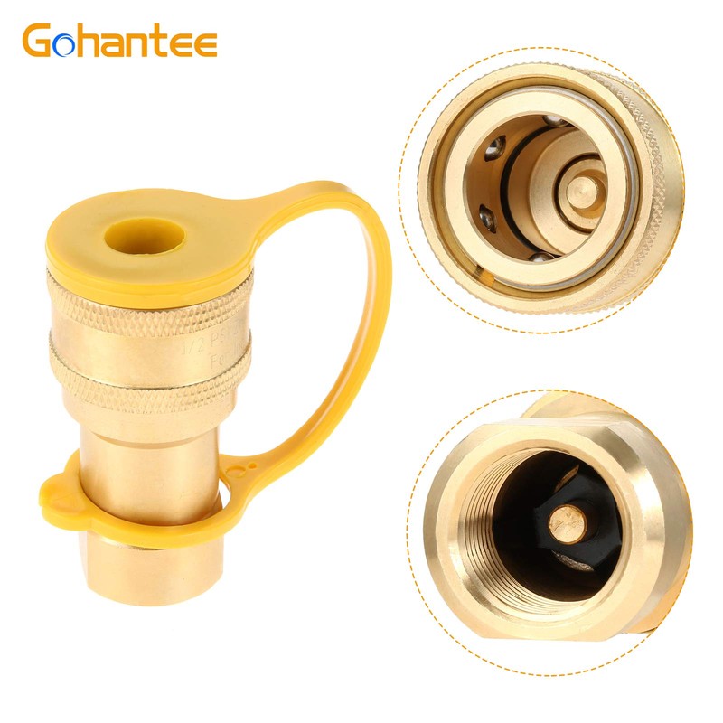 1/2" Gas Quick Connect Kit, Disconnect Connector with Male Insert