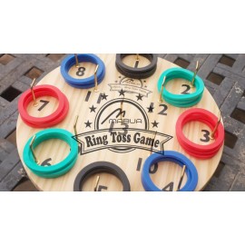 MABUA Ring Toss Hook Game with 24 Rings. Beautifully Finished Mens, Dad, Boys/Girls