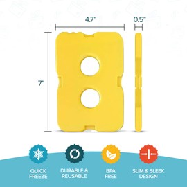 Healthy Packers Ice Packs for Lunch Boxes & Coolers - Original Cool Pack | Slim & Long-Lasting Reusable Ice Pack for Lunch Bags | Freezer Packs for Coolers (Set of 4)