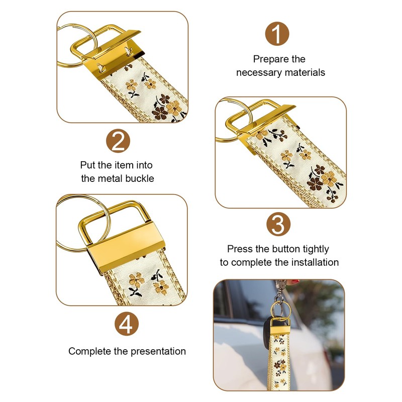 1In Key Fob Hardware Set with Keychain Rings Gold&Silver Keychain