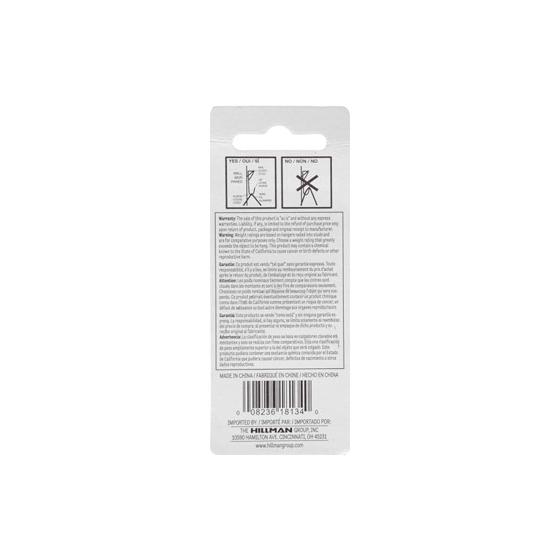 Hillman 121030 Zinc Conventional Picture Hanger (30lb) 6 Pack
