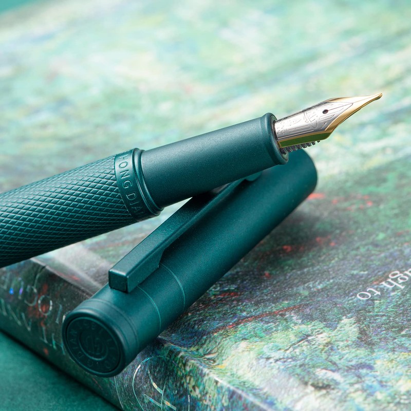 Hongdian Green Forest Fountain Pen Blade Nib Classic Design Calligraphy