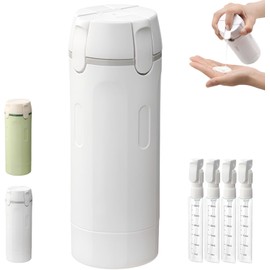 4 in 1 Travel Bottle Refillable Compression Container with Lock, Travel Dispenser Bottle 30ml*4 Leak Proof Portable Space Saving Perfect for Shampoo, Conditioner, Refills Shampoo, Lotion, Beauty in 1
