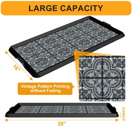 BEHERO Boot Tray Shoe Mat Decorative Patterned, Rubber Boot Matt Tray Indoor and Outdoor Use, 16" x27.5" Shoe Cleaning Mat Non-Slip, Shoe Storage Waterproof with Artistic Prints for Entryway(Gray)