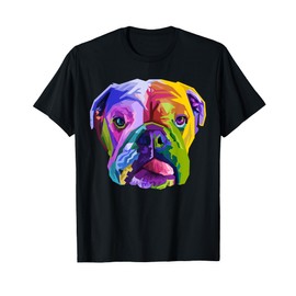 English British Bulldog Pop Art Portrait for Dog Owners T-Shirt