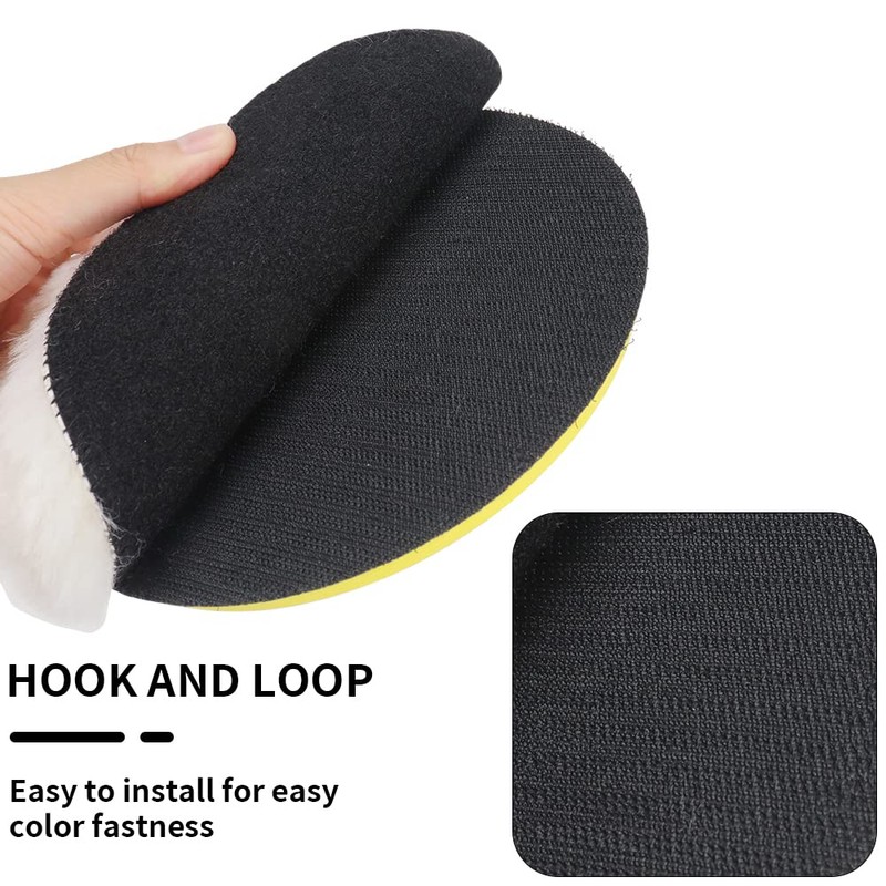NuoDunco 7 Pieces 6 Inch Wool Polishing Pad Kit -