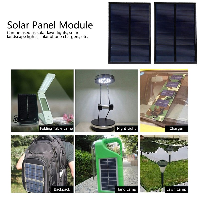 2Pcs Mini Solar Panel Epoxy Power Module Battery Polysilicon Industrial