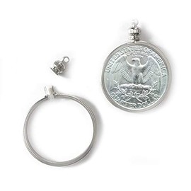 25 Cent/USA Quarter Coin Holder Bezel ~ for Charm, Necklace, Pendant, Display