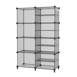AWTATOS Closet Organizer 8 Cube Storage Shelves Portable Closet Clothes Organizers and Storage Stackable Cubby Shelving for Closet Bedroom Living Room Grey