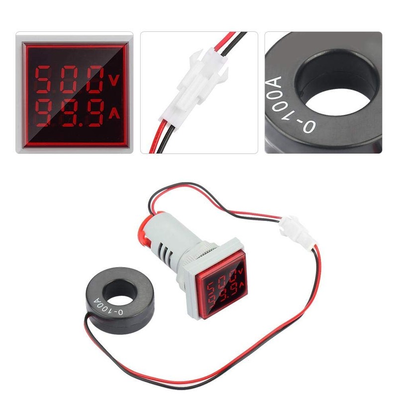 AC 22 mm 60-500 V 0-100 A Digital Voltmeter Ammeter,