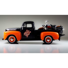 Maisto Vehículo a Escala Automóvil + Motocicleta, 1958 FLH Duo Glide + 1:24 1948 Ford F-1 Pickup