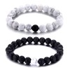 Softones Womens Lava Stone Distance Bracelets for Men Aromatherapy Anxiety