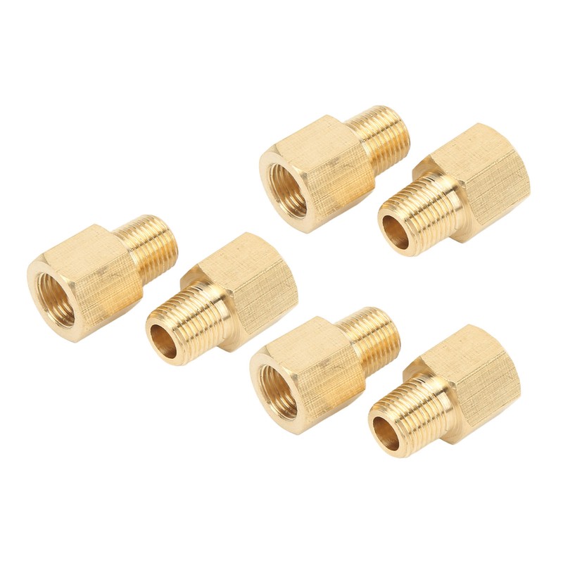 6PCs Brass Pipe Fitting Adapter 1/8 BSPT Female NPT Vehicle