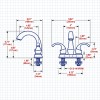 USA Local Stock 4 Inch Hot Cold Double Handle Deck
