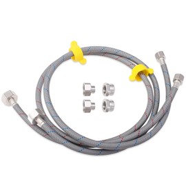 Faucet Supply Lines, 39" Braided Nylon Faucet Hose Connector for Bathroom Kitchen Sink Faucet 9/16" Comp x 1/2" Comp 2Pcs (1 Pair)