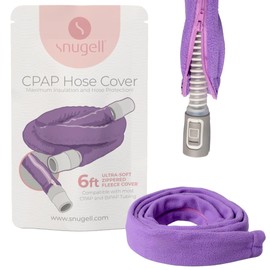 Snugell CPAP Hose Cover – 6ft Tubing Wrap in Purple – Compatible with ResMed, Fisher & Paykel, and Other Brands – Ultra-Soft Full Zippered Fleece CPAP Tube Cover for Insulation and Protection
