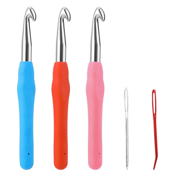 GUTERTOP Pack of 3 Crochet Hooks 8 mm 9 mm