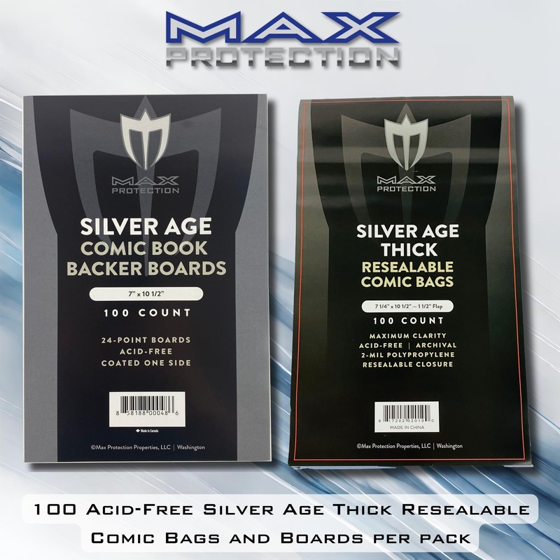 Max Protection Silver Age Thick Size Resealable Ultra Clear Comic
