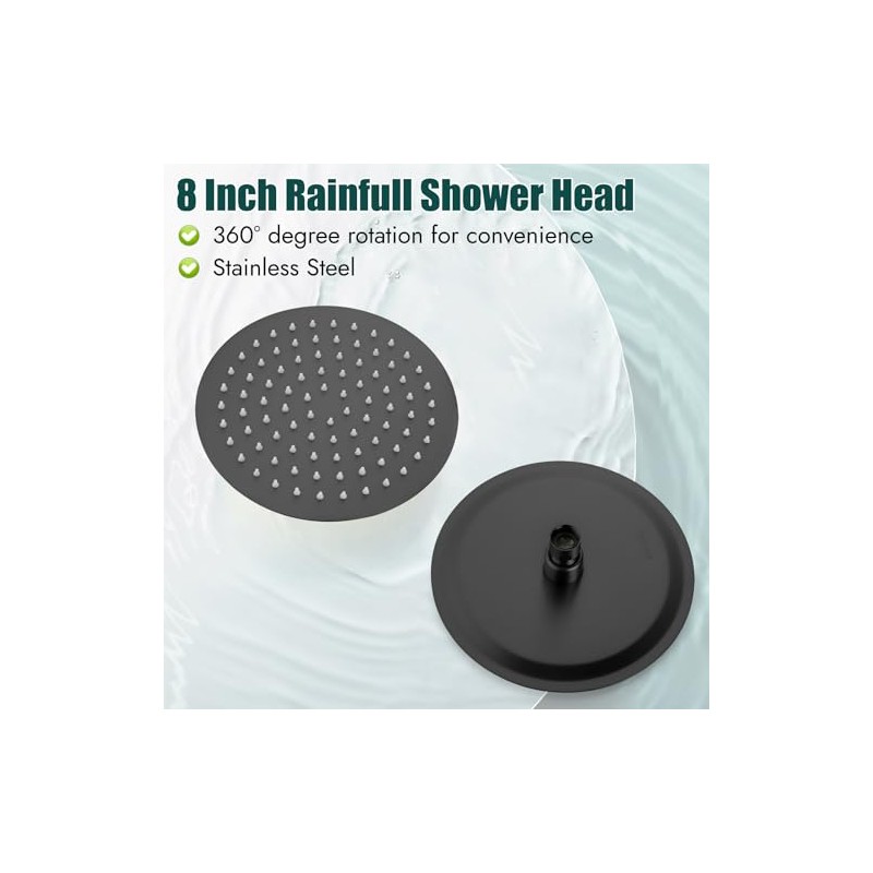 Heyalan Shower Faucet Set with Valve, Bathroom Shower System, Wall